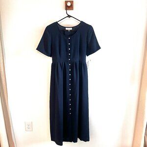 Spencer Tyler Vintage 90s Button Down Dress - Size S - Navy